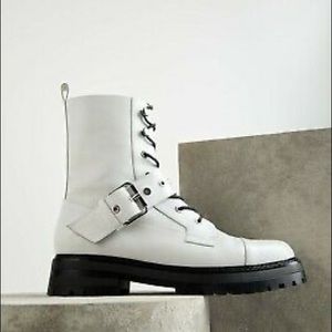 Zara leather combat boots